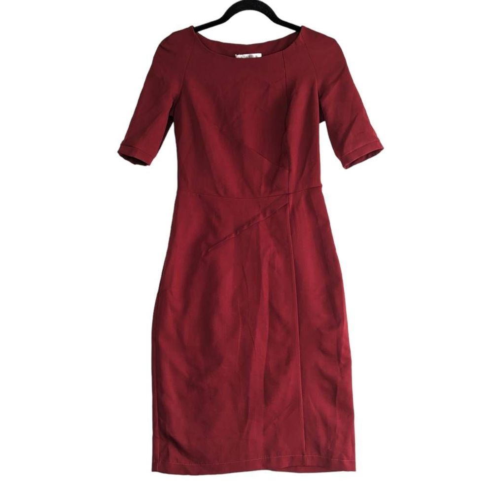 Lada Lucci Dress Sheath dress short sleeve 6 Red burgundy office wear